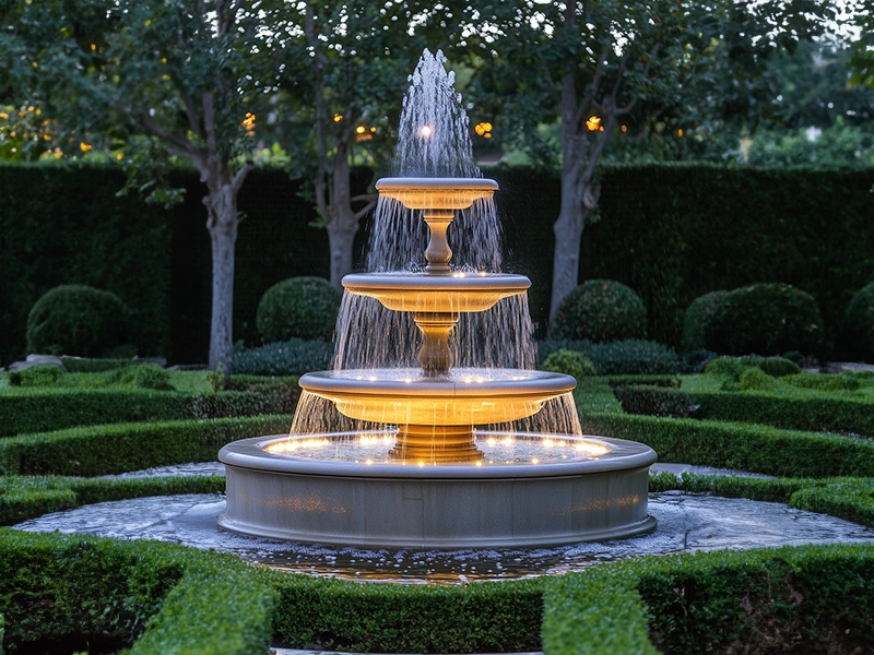 Water feature at entrance of Arkade Evoke project