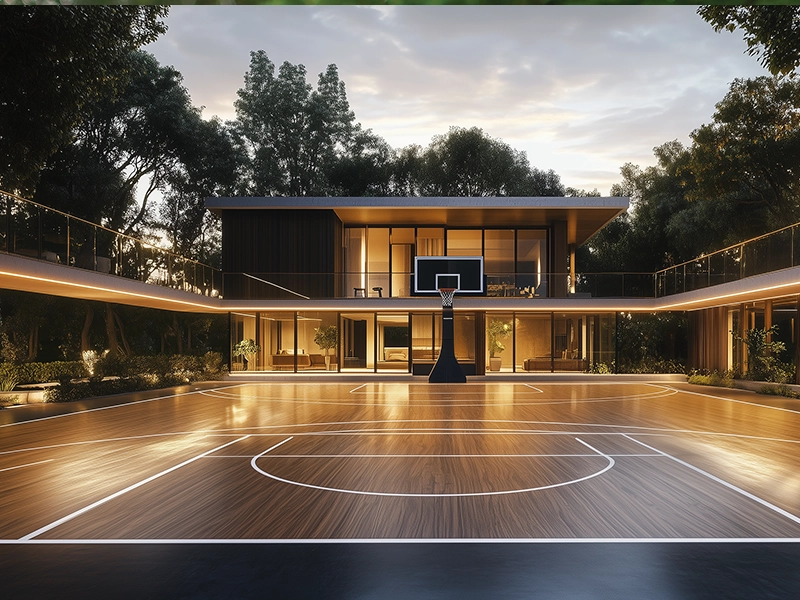 Basketball and sports area at Arkade Evoke project